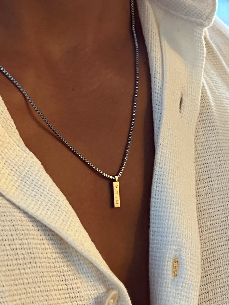 Box Pendant Necklace